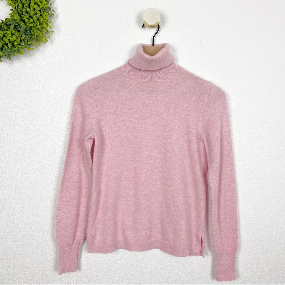 J. Crew Soft Pink 100% Cashmere Turtleneck S